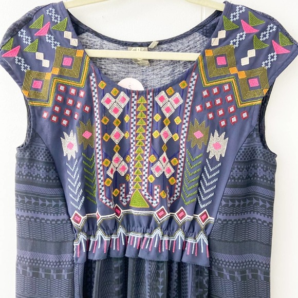 embroidered top, aztec print top, western print blouse, embroidered blouse - Picture 3 of 10